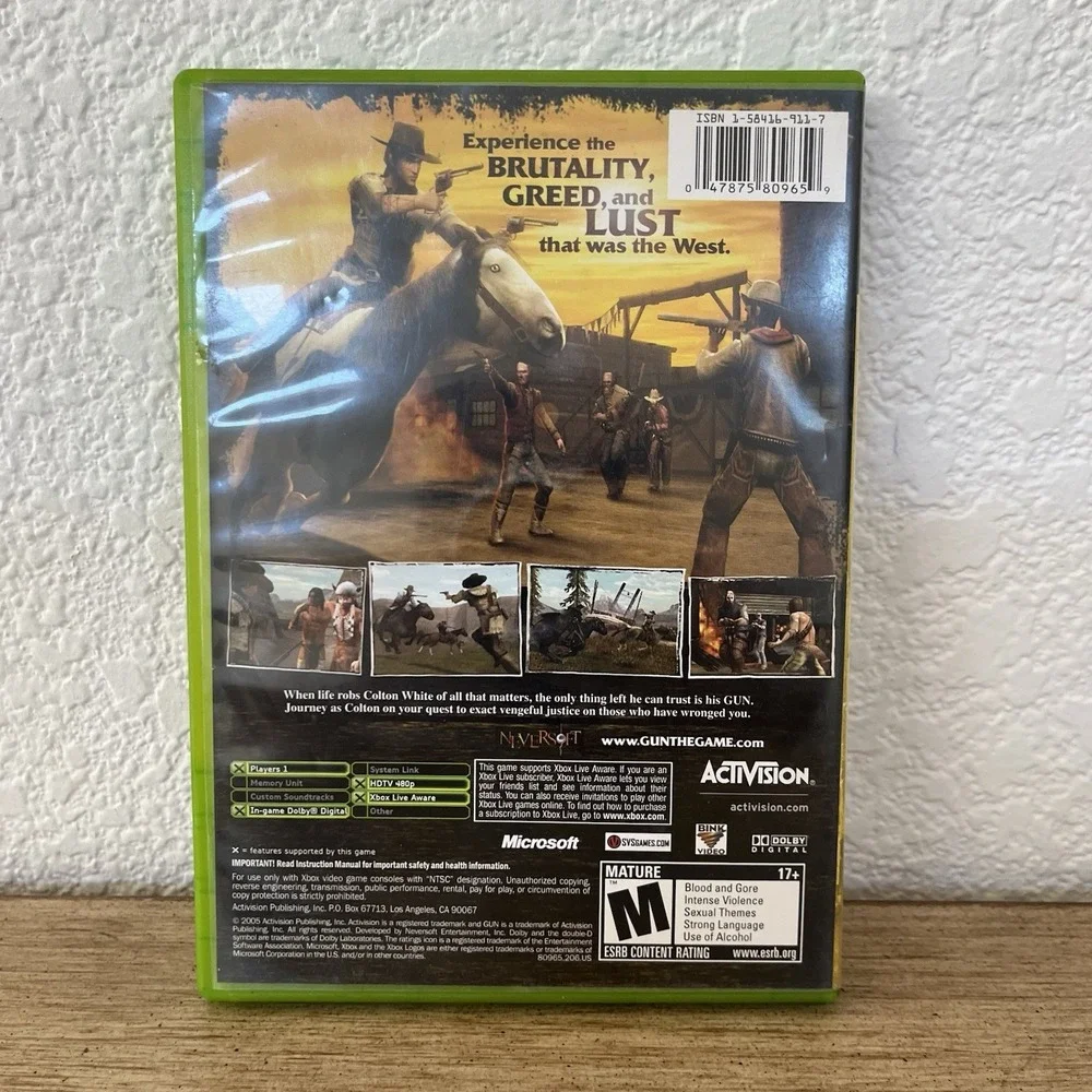 Gun (Microsoft Original Xbox, 2005) CIB Tested Working Disc